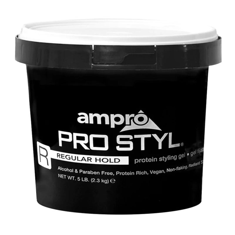 AmPro Pro Styl Styling Gel - Protects and Strengthens Your Strands - Non-Flaking, Alcohol Free, Vegan Formula - Flexible, Touchable Hold for All Hair Textures - Regular - 80 OZ - Image 1