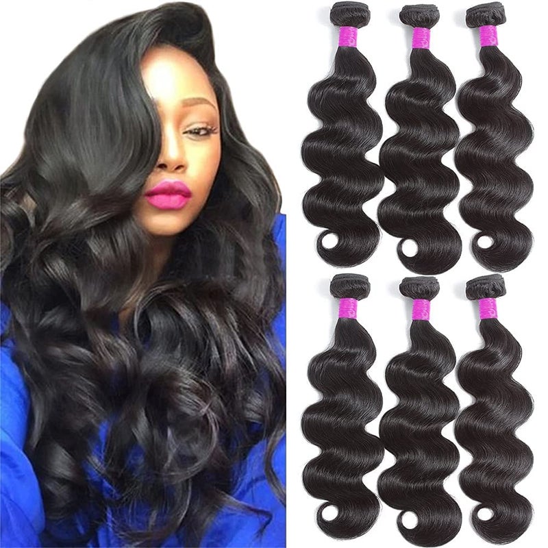 Flady Body Wave 3 Bundles Human Hair 8 10 12 Inch 100 Unprocessed 12A Human Hair Bundles Body Wave 3 Bundles Human Hair Weave Body Wave Human Hair Extensions Natural Color