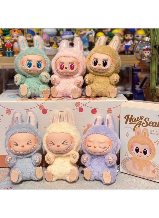 LABUBU Heart Macaron Second-Generation Plush Toy Doll, Plush Vinyl Blind Box And Keychain To Enjoy A High-Quality Collection Experience, 1 Box To Enjoy A Fashionable Appearance, The Second-Generation Designated Brown (Only 1PC)