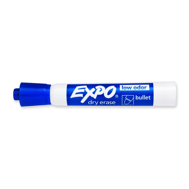 EXPO Dry Erase Markers, Low Odor Ink, Blue, Bullet Tip, 12 Count - Whiteboard, Calendar, Organization, Essential Supplies for Office, School, Classroom, Teachers - Image 3