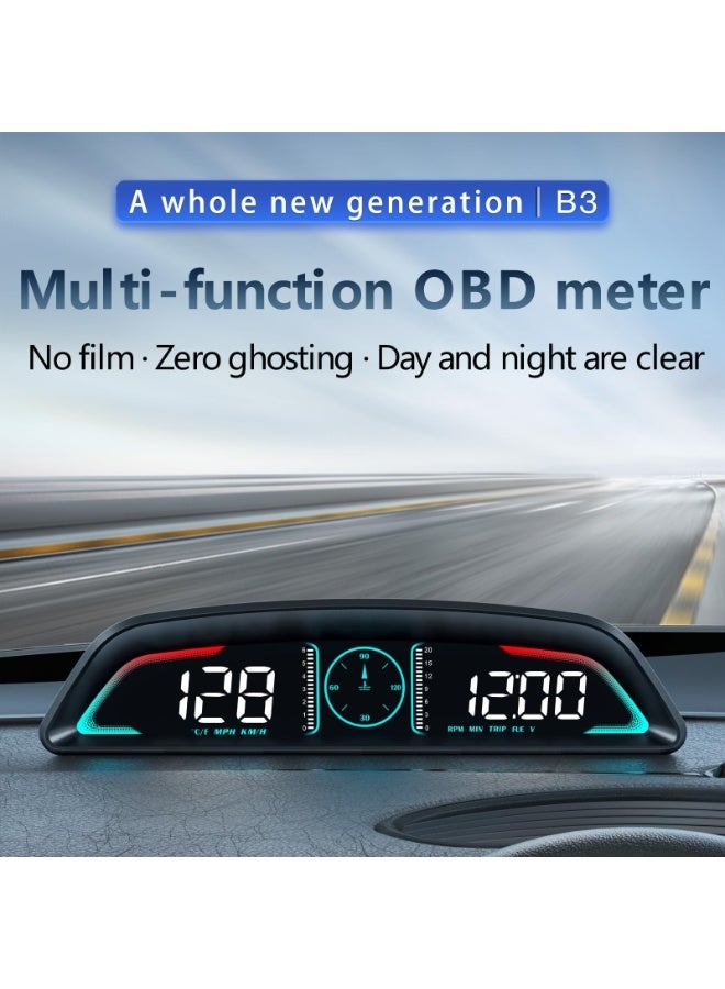 والالا شاشة عرض OBD2، شاشة عرض أمامية للسيارات، عداد سرعة مع السرعة، دورة في الدقيقة للمحرك، ساعة، إنذار السرعة الزائدة، إنذار درجة حرارة الماء، تذكير القيادة بالتعب، يناسب معظم الموديلات بعد عام 2008 - Image 3