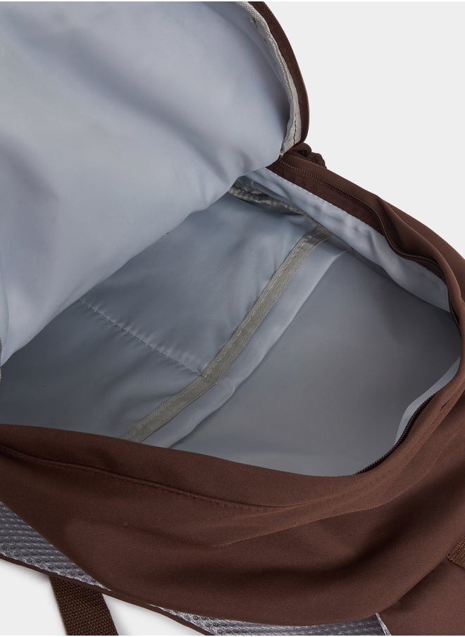 Solid Backpack with Zip Closure and Side Pockets