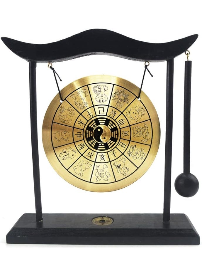 زين فن النحاس فنغ شوي سطح المكتب غونغ مع الوقوف ديكور آسيوي للمكتب المنزلي علامات زودياك الصينية - Image 1