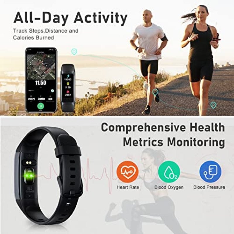 Fitness Tracker 1.10-Inch AMOLED HD Touch Color Screen Effortless All-Day Tracking - 5 ATM Waterproof Stainless Steel Frame Activity Tracker for Busy Professionals Active Lifestyles - Image 3