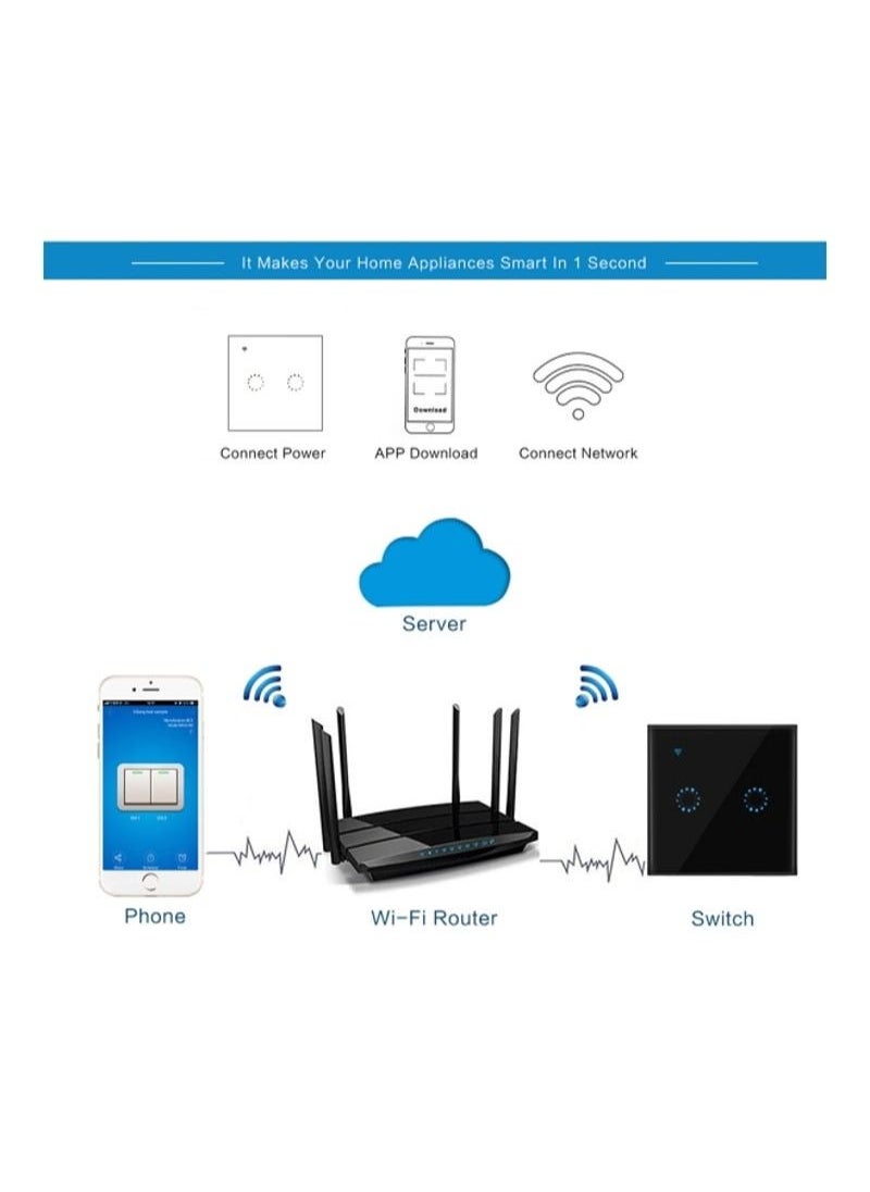 Generic - Wireless Wi-Fi Switch Black 8.6x8.6x3.2centimeter - Image 1