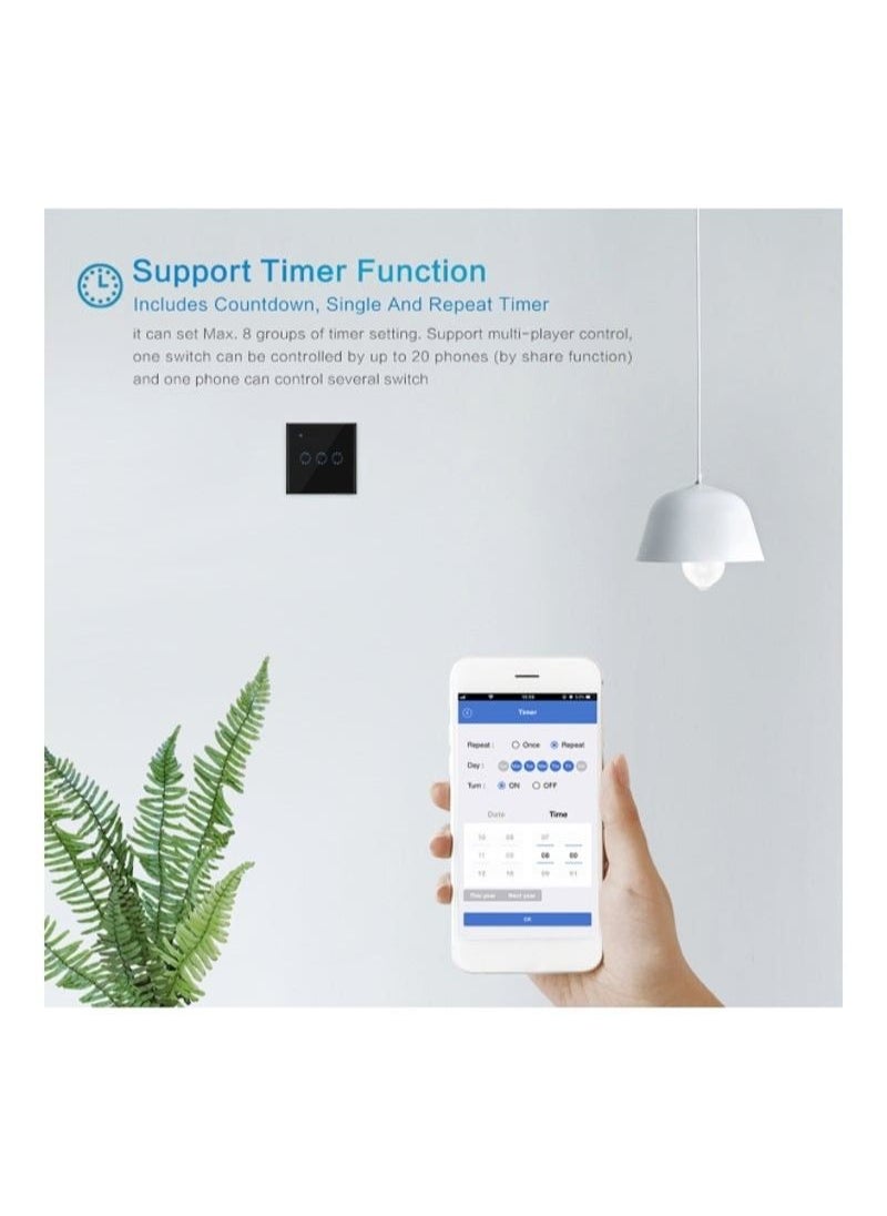 Generic - Wireless Wi-Fi Switch Black 8.6x8.6x3.2centimeter - Image 1