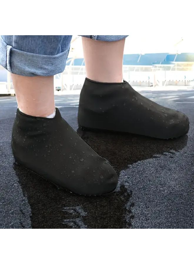 Black Waterproof Shoe Boots Anti Slip Sole Reusable Durable for Men Women - Image 3