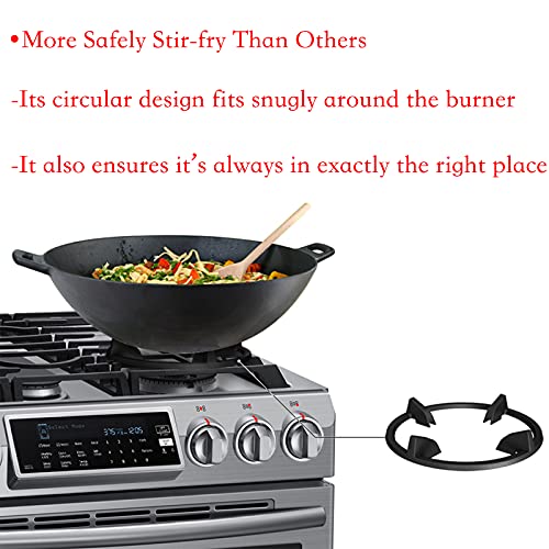 Charbrofire Wok Ring, Replacement Parts Cast Iron Wok Support Ring for Gas Stove Burner Grate Samsung, GE, Kitchenaid, LG, Whirlpool, Frigidaire, Kenmore Etc Gas Stove Stand Rack Accessories - Image 3