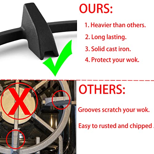 Charbrofire Wok Ring, Replacement Parts Cast Iron Wok Support Ring for Gas Stove Burner Grate Samsung, GE, Kitchenaid, LG, Whirlpool, Frigidaire, Kenmore Etc Gas Stove Stand Rack Accessories - Image 4