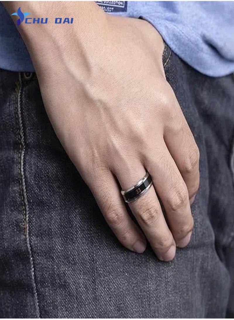 CHU DAI Smart Rings Temperature Monitor Celsius Digital Thermometer Body  Steel Band Finger Ring（Sliver）  - Image 5