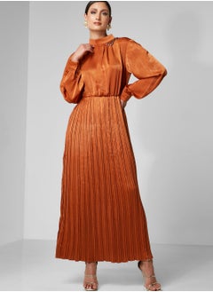 High Neck Pleated Dress - pzsku/ZDC3E42835EE9B51369D0Z/45/_/1698927878/e7ab0b5f-d87d-4c08-b768-2c7ca59d89f9