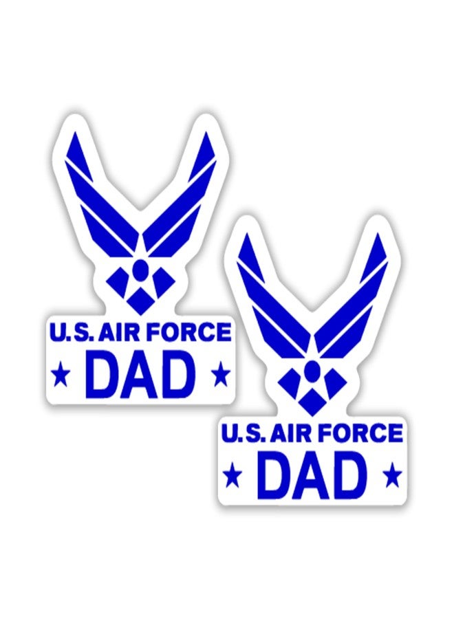 KCD Air Force Dad Emblem Vinyl Decal Sticker (2 Pack!!!) | Tumbler Coffee and Insulated Cups | Decals Only! Cup not Included! | Blue on White | 2-3 X 2.9 inch |KCD1806BL - Image 1