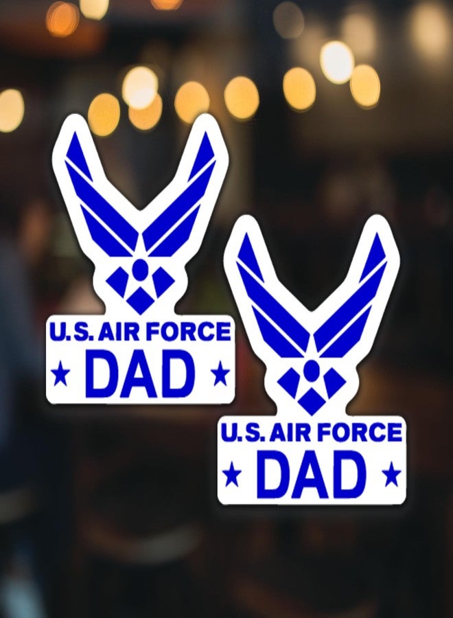KCD Air Force Dad Emblem Vinyl Decal Sticker (2 Pack!!!) | Tumbler Coffee and Insulated Cups | Decals Only! Cup not Included! | Blue on White | 2-3 X 2.9 inch |KCD1806BL - Image 2