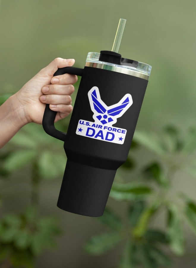 KCD Air Force Dad Emblem Vinyl Decal Sticker (2 Pack!!!) | Tumbler Coffee and Insulated Cups | Decals Only! Cup not Included! | Blue on White | 2-3 X 2.9 inch |KCD1806BL - Image 3