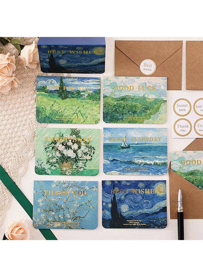 12 PCS Blank Thank You Blank Greeting Cards with Envelopes and Stickers Set, 12 Designs 4.5" x 3.3" Personalized Watercolor Notes for Most Occasions - Image 3