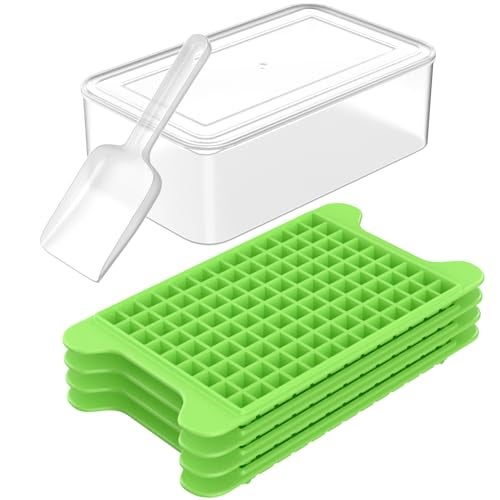FDDBI Mini Ice Cube Tray for Freezer: FDDBI Small Ice Trays for Freezer with Bin - 117×4PCS Easy Release Nugget Ice Tray - Crushed Ice Tray with Container - Image 1