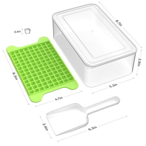 FDDBI Mini Ice Cube Tray for Freezer: FDDBI Small Ice Trays for Freezer with Bin - 117×4PCS Easy Release Nugget Ice Tray - Crushed Ice Tray with Container - Image 5