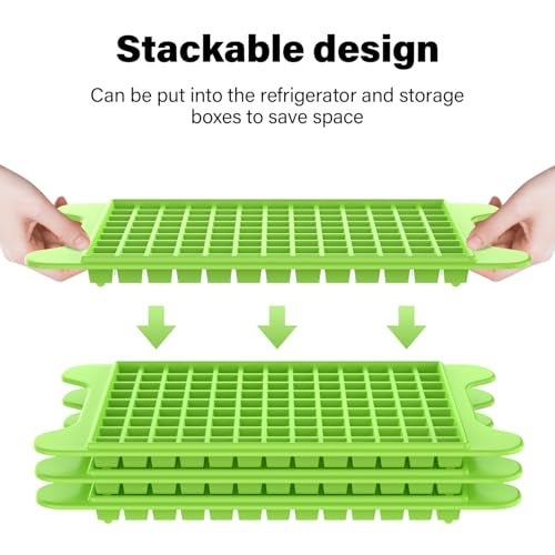 FDDBI Mini Ice Cube Tray for Freezer: FDDBI Small Ice Trays for Freezer with Bin - 117×4PCS Easy Release Nugget Ice Tray - Crushed Ice Tray with Container - Image 2