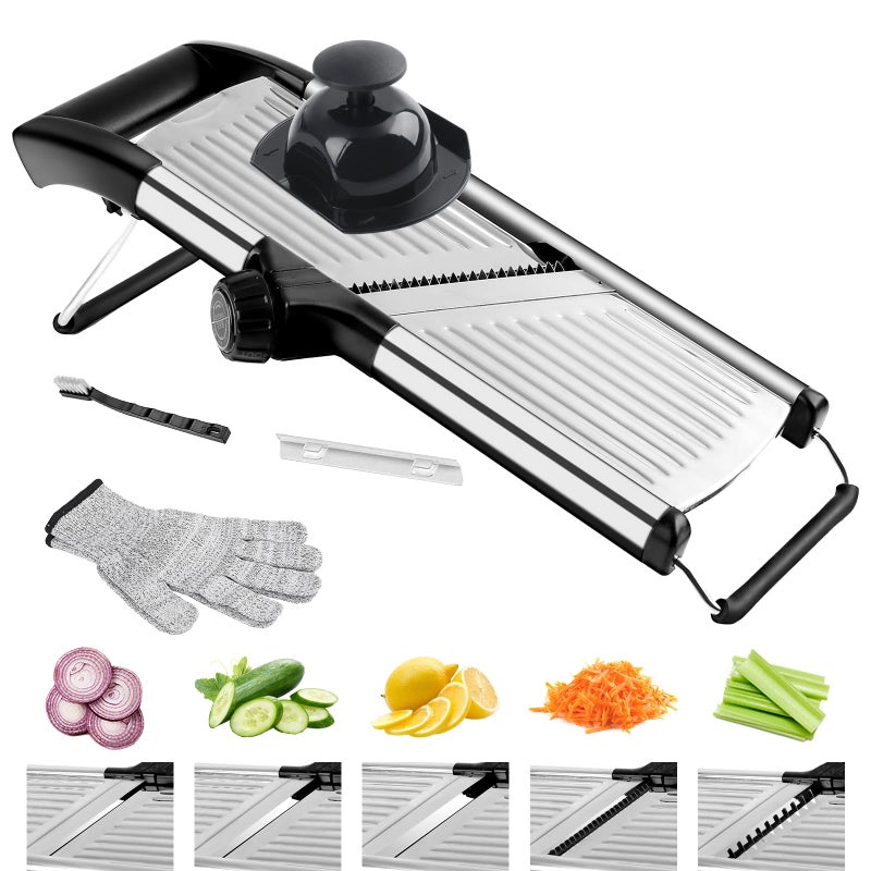 NIOSAVM commercial Mandoline SlicerStainless Steel Vegetable Slicernonslip mandoline slicer for kitchenKetoPotatocucumber4 Blades CutResistant Gloves - Image 2