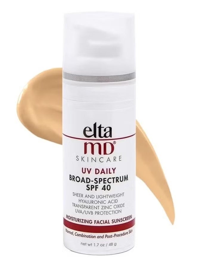 EltaMD UV Restore Tinted Face Sunscreen 48g Skin Colour, SPF 40 Anti Aging Face Moisturizer for Women, Mineral Face Sunscreen for Sun Damaged Skin Repair, Zinc Oxide Sunscreen Formula, Daily Face Sunscreen - Image 1
