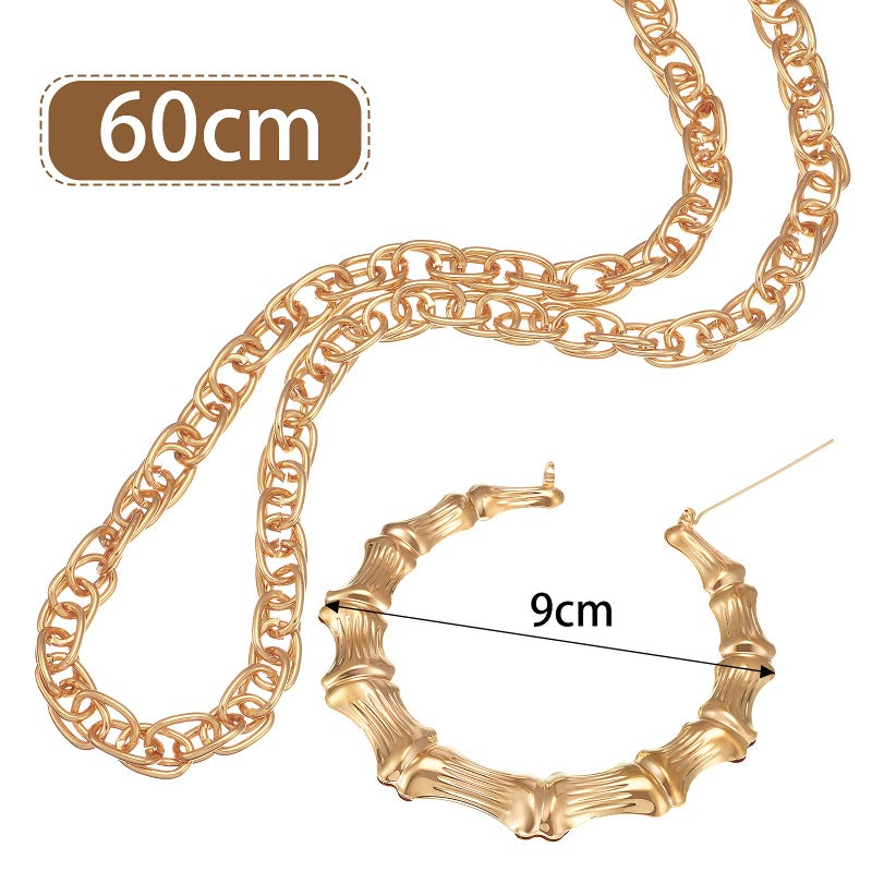 Sintege 80s 90s Outfits Accessories for Men Women Hip Hop Costume Kit,rapper Outfits Hip Hop Jewelry Set for Women Men(Red) - Image 3