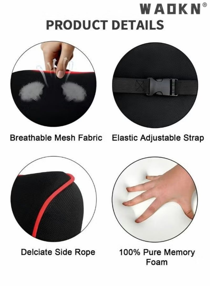 WAOKN Softness Car Neck Pillow,Car Neck Support Pillow for Neck Pain Relief When Driving,Headrest Pillow for Car Seat,Memory Foam and Breathable Removable Car Neck Pillow,Car Interior - Image 3