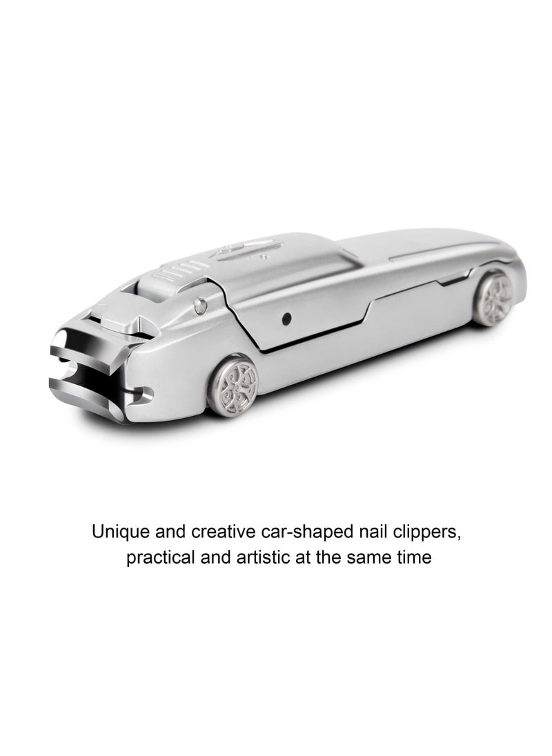 Excefore - Nail Clipper Set, Creative Car Styling Stainless Steel Fingernail Clipper Cutters, Splash-Proof Design with Beautiful Metal Case, with Metal Box and Nail File, for Pedicure, Men & Women - Image 1
