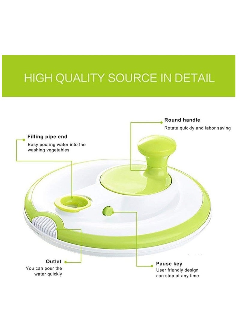 TIGER Salad Spinner Large 4.26L Capacity with Clear Serving Bowl, Colander Basket, Smart-Lock Lid, Easy Drain System, Non-Slip Base – Washes, Dries & Dresses Lettuce, Herbs, Vegetables & Fruit – Ideal for Kitchen Prep  - Image 3