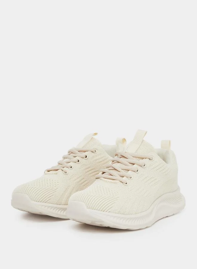 Styli Styli Knitted Lace Up Sneakers