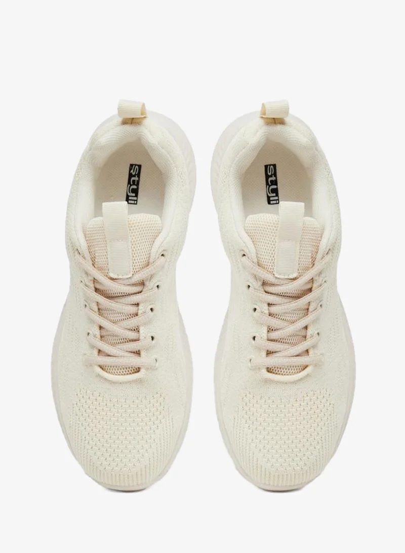 Styli  Knitted Lace Up Sneakers for Women | Best Price UAE