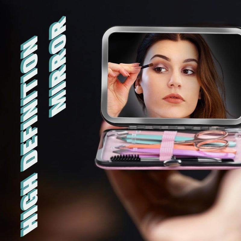 TsMADDTs Tweezers for Women Facial Hair - Precision Tweezers Set with Travel Case - Stainless Steel with Scissor, Mirror - Image 4