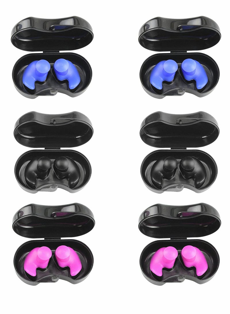 Waterproof Swimming Ear Plugs, 6 Pairs Reusable Earplugs for Swimmers, Adults, and Kids - Ideal for Swimming, Surfing, and Water Sports. - Image 1