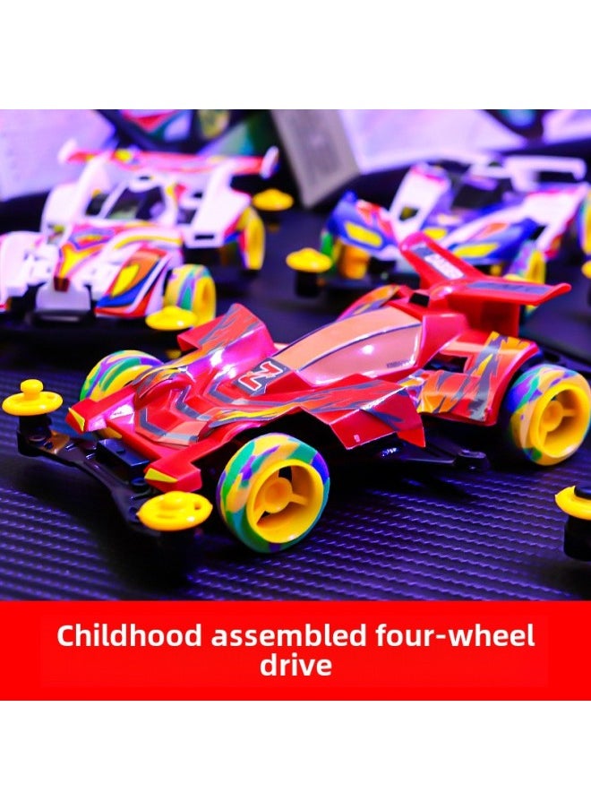 Assembled Four-wheel Drive Children's Electric Assembled Racing Model Playable Night Market Stall Four-wheel Drive Toy Supply Wholesale-Color: Assembled Four-wheel Drive  - Image 3