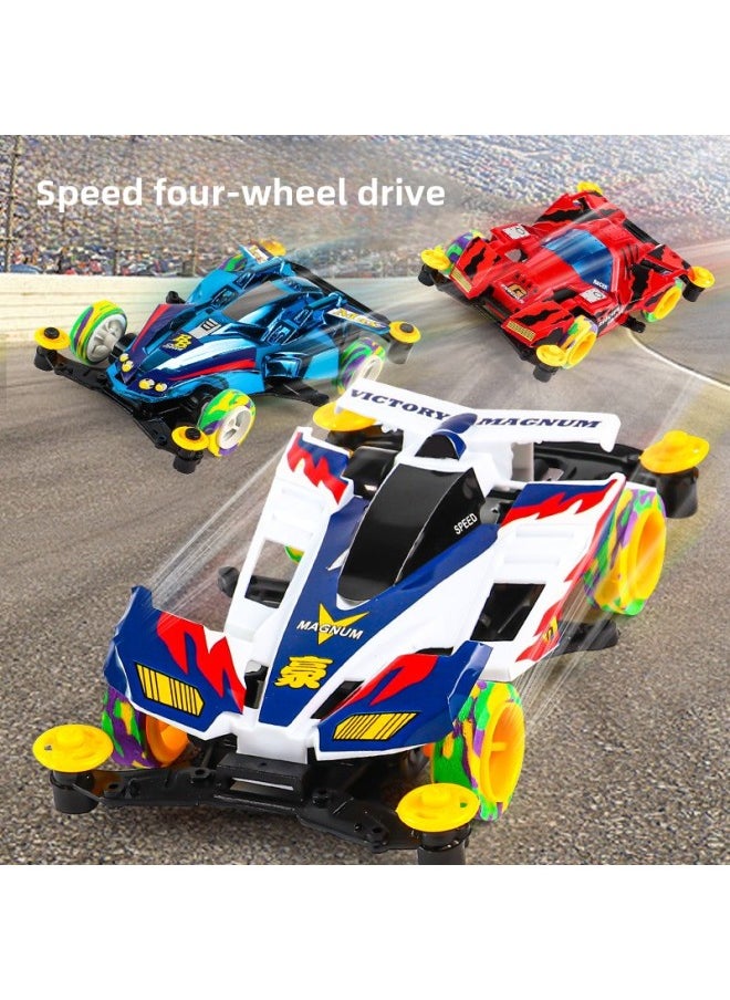 Assembled Four-wheel Drive Children's Electric Assembled Racing Model Playable Night Market Stall Four-wheel Drive Toy Supply Wholesale-Color: Assembled Four-wheel Drive  - Image 4