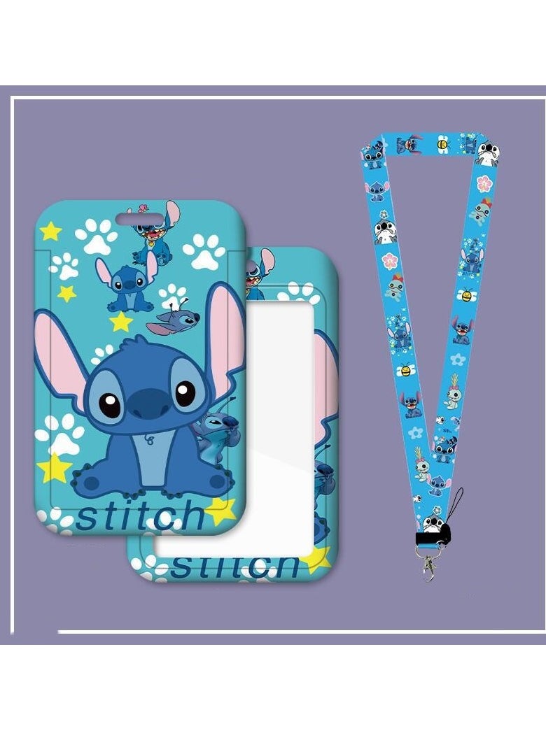 General Cartoon ID Card Holder with Lanyard, Removable Wristband Retractable Badge Holder, Cute Campus Neck Lanyard for Students Teachers Nurses Office Staff Teenagers  - Image 1