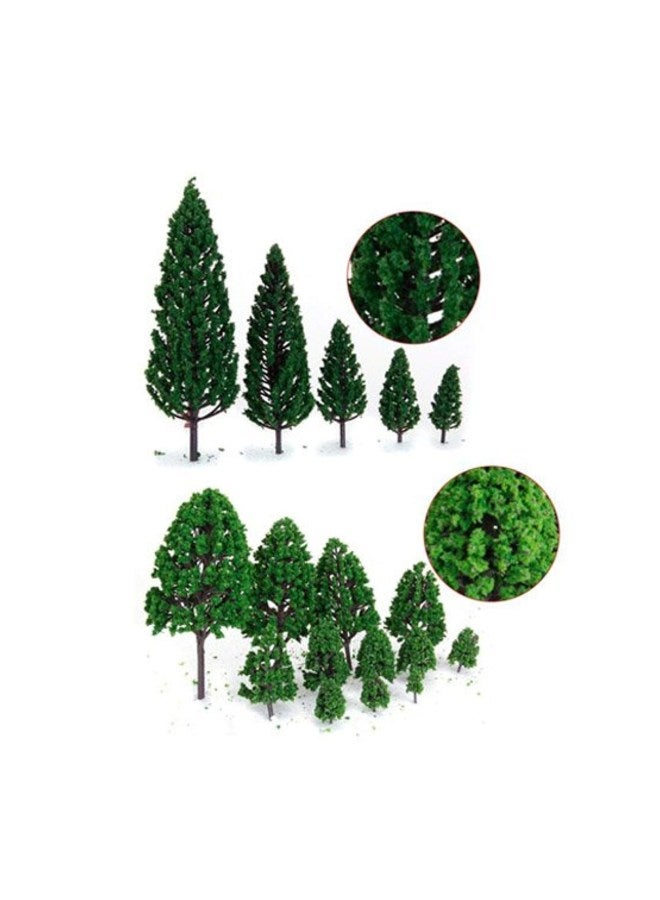 OrgMemory Mixed Model Trees, 29pcs, 1.5-6 inch(4-16 cm), Ho Scale Bushes, Diorama Supplies, Plastic Trees for Projects, Model Train Scenery with No Bases - Image 2