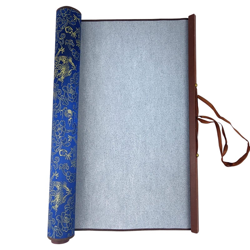 قماش الخط العربي القابل لإعادة الاستخدام أداة ممارسة الخط الصيني ورق الرسم بالماء السحري قماش الكتابة عشرة آلاف مرة لف المنزل والمدرسة أزرق