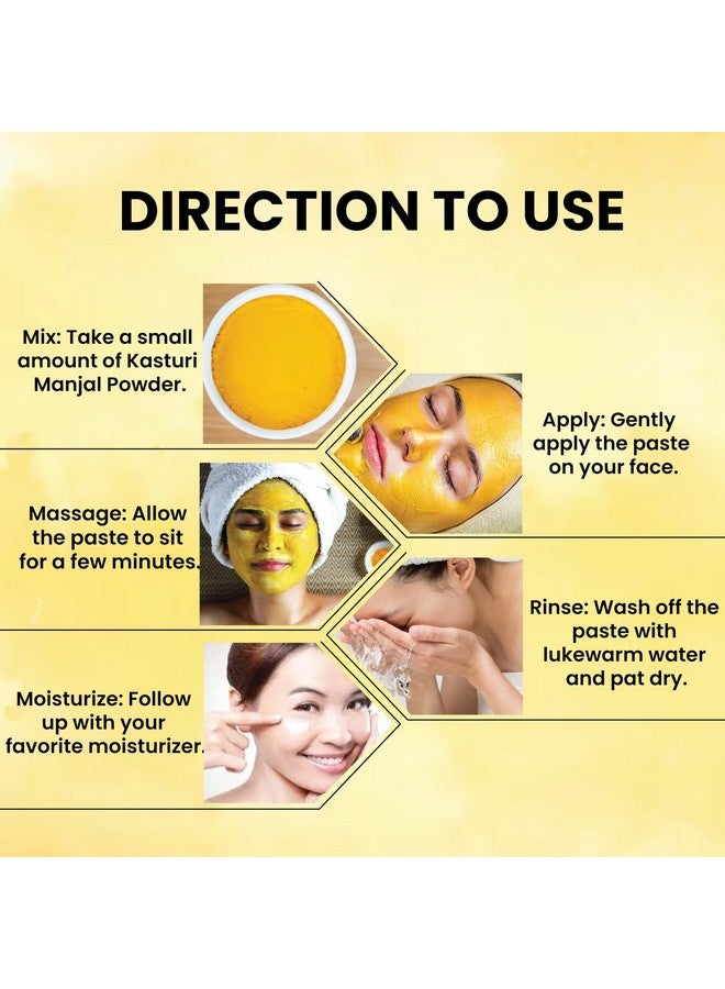 Aman Herbals 100% Pure Kasturi Manjal (Wild Turmeric) Powder for Glowing Skin & Tan Removal | Natural Haldi Face Pack for Acne, Pigmentation & Brightening | Herbal Face Care Powder - 100g - Image 4