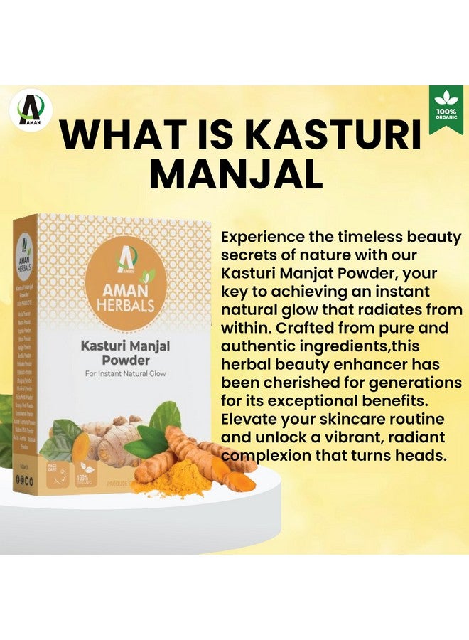 Aman Herbals 100% Pure Kasturi Manjal (Wild Turmeric) Powder for Glowing Skin & Tan Removal | Natural Haldi Face Pack for Acne, Pigmentation & Brightening | Herbal Face Care Powder - 100g - Image 2