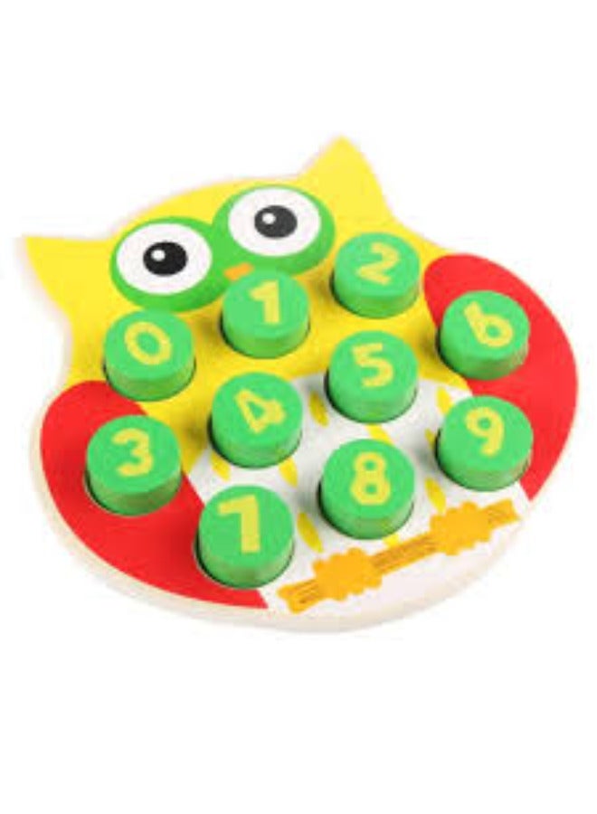 Wooden Owl with Numbers - Montessori Development Game