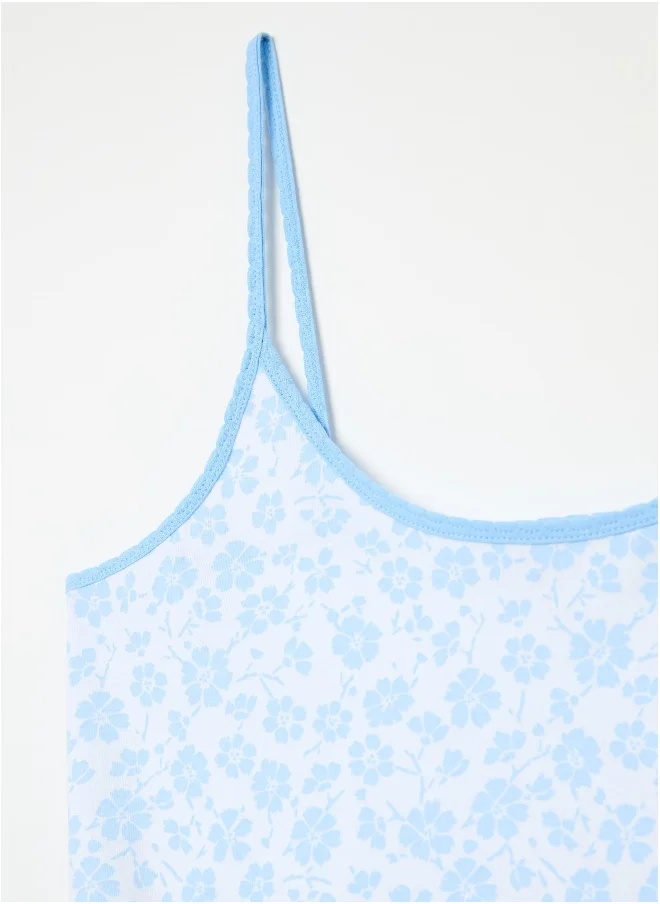 او في اس Pyjama top with small flowers print
