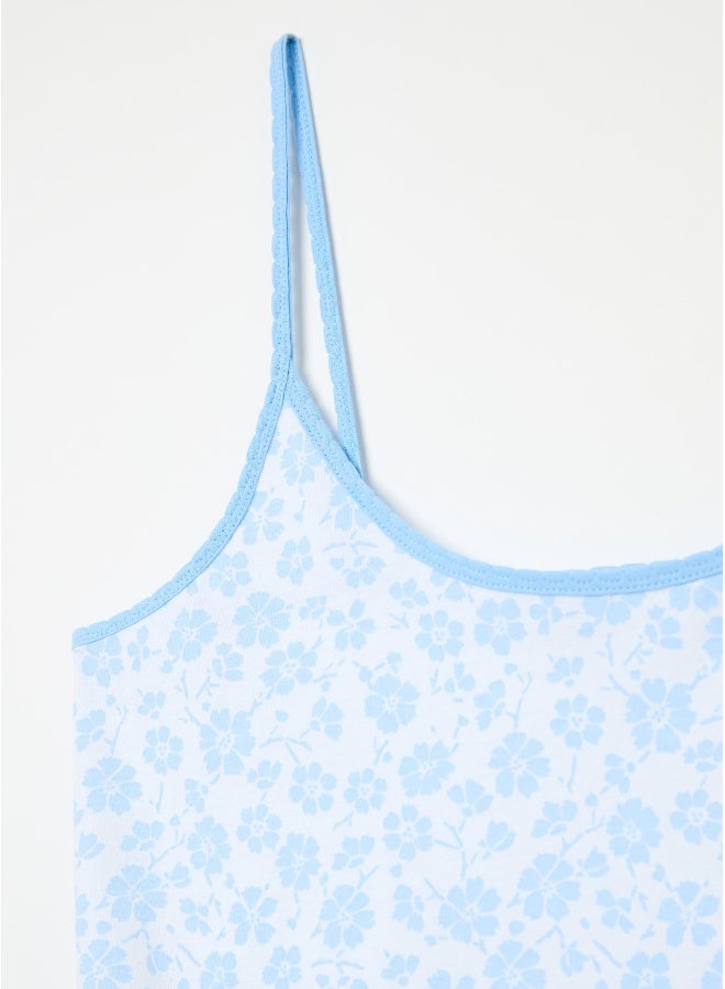 او في اس بلوزة بيجامة بطبعة زهور صغيرة - Image 3