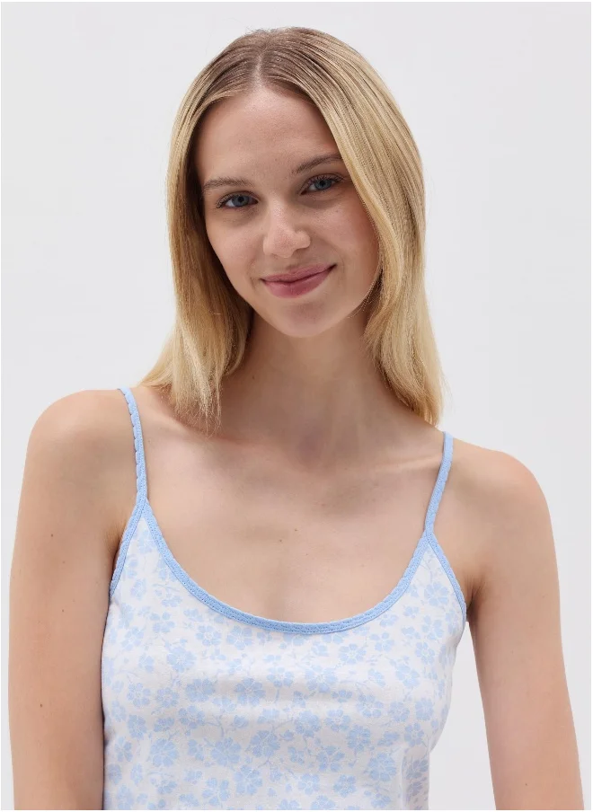 او في اس Pyjama top with small flowers print