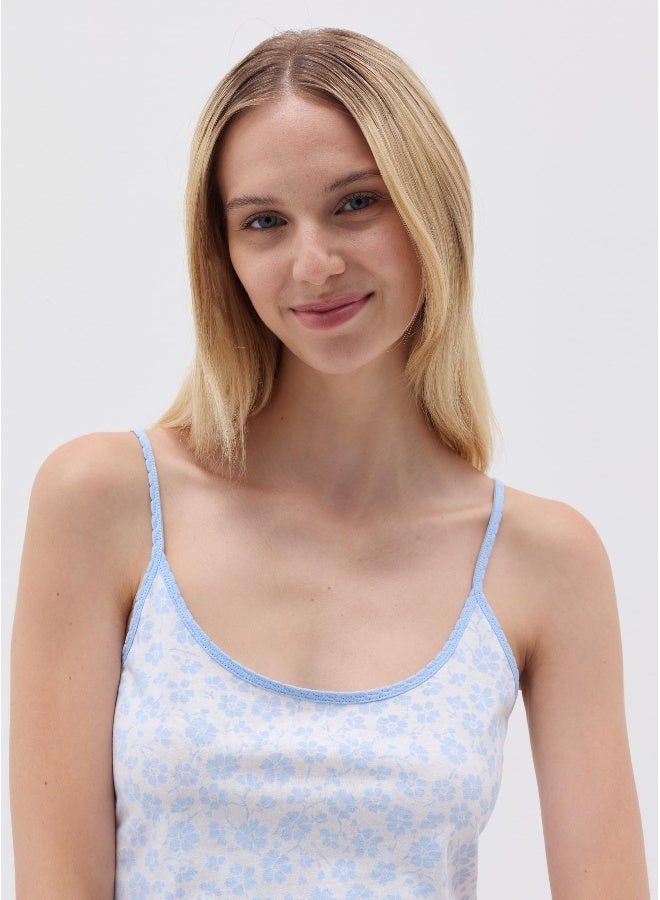 او في اس بلوزة بيجامة بطبعة زهور صغيرة - Image 4