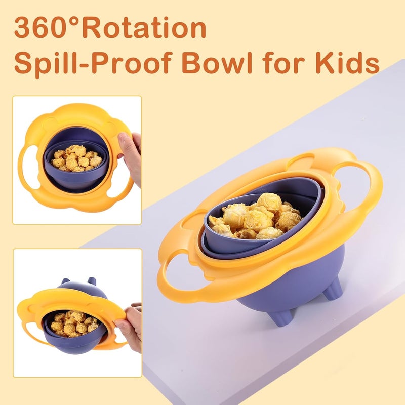 Ztl New Upgraded Gyro Bowl Magic Bowl 360 Rotation Spill Proof Snack Cups with Lid - Image 2