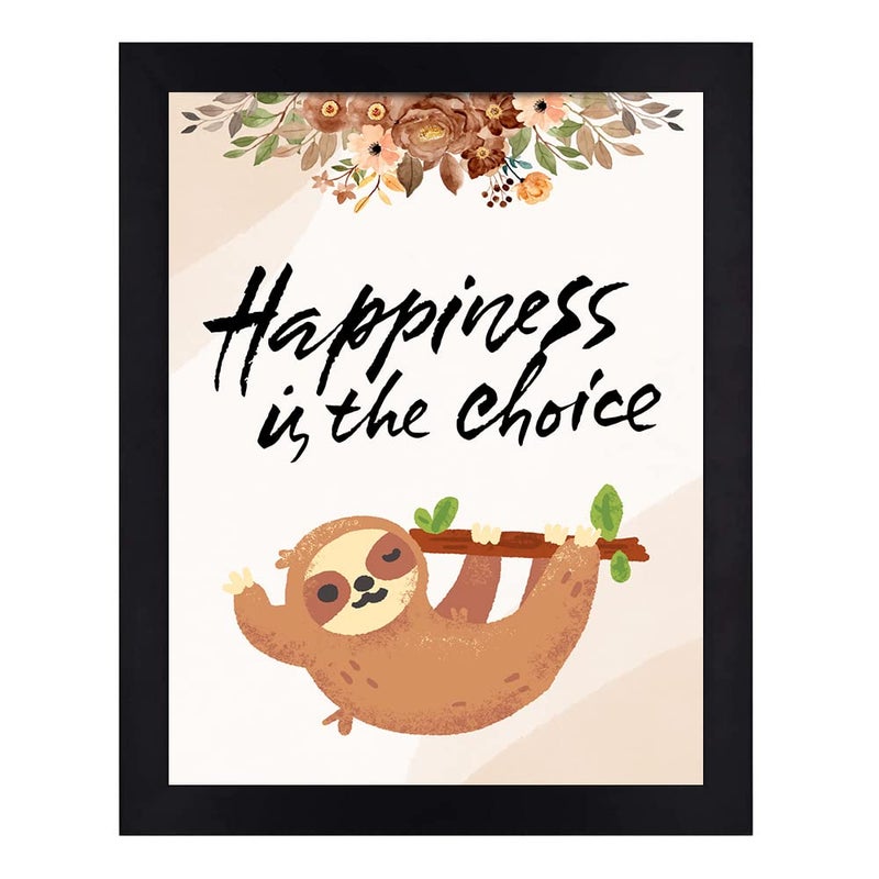 Interio Crafts Happiness is the Choice Positive Quotes Wall Frames for Living Room Bedroom Kitchen Study Room Synthetic Wood 13 X 10 Inches