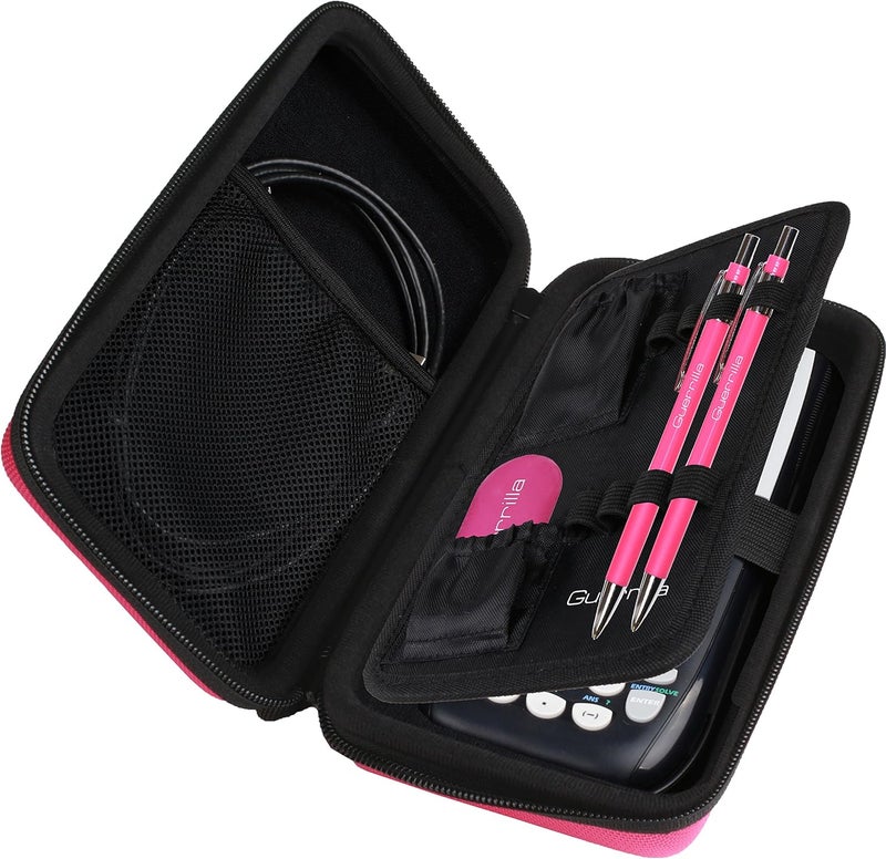 Guerrilla Hard Travel Case for TI-83 Plus, TI-84 Plus, TI-84 Plus Color Edition, TI-89 Titanium, TI-Nspire CX&CX CAS, HP50G Graphing Calculators + 's Essential Calculator Accessory Kit, Pink - Image 2