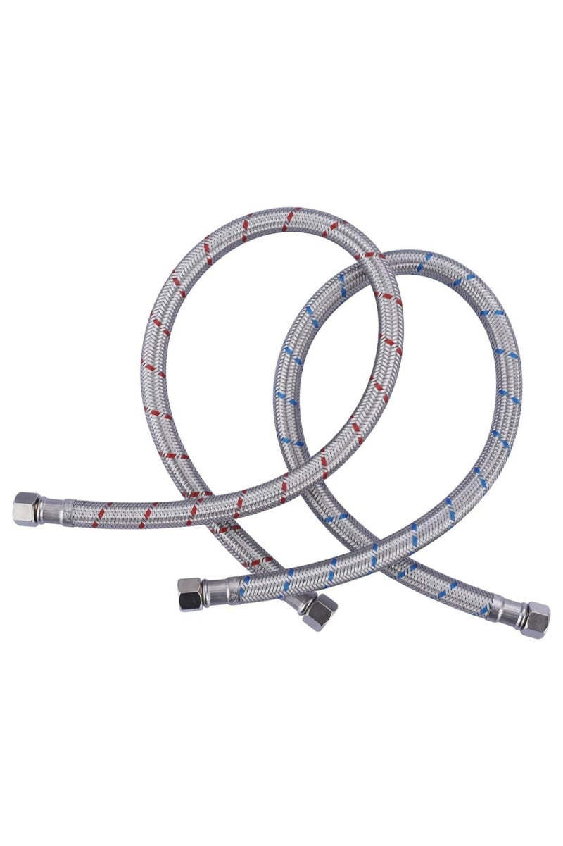 ETAVA ETAVA – Braided Inlet Hose Pipe Connector 45 CM | Flexible Hot & Cold Water Supply Hose for Washbasin, Bathroom & Kitchen Mixer Faucets | Brass Connector Tap Pipe – Premium Quality - Image 1