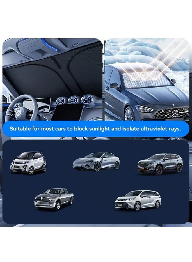 Foldable Car Sunshade UV Protection Roll Up Sun Visor for Most Vehicles - Image 3