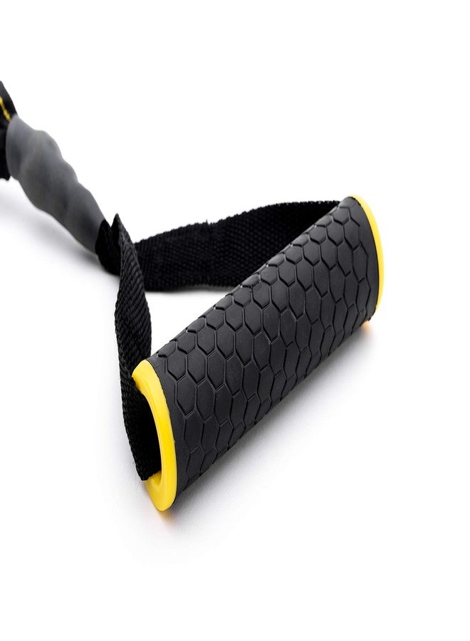 Ziva Portable Lightweight Resistance Tube Band - Multiple Resistance Avail - Nylon Safety Sleeve and Foam Handles for Home Fitness, Strength Training, Cross Workouts - Extra Heavy 45-50 lbs - Image 5
